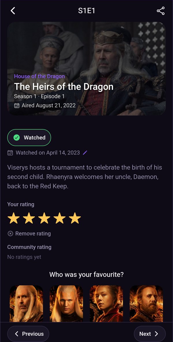 Rate every episode